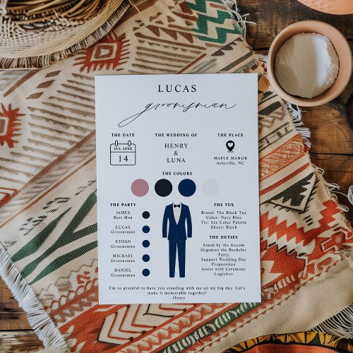 Elegant Groomsmen Proposal  Info Card