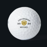 Elegant Groomsmen Tuxedo Suit Bowtie Custom Name Golf Balls<br><div class="desc">Celebrate your special day with this exquisite modern-inspired Groomsmen Gifts, the perfect blend of classic elegance and contemporary flair. These meticulously designed merchandises are a customized and personalized gift that adds a touch of sophistication to weddings, bachelor parties, engagement parties, and beyond. Each product can be personalized with your groomsmen's...</div>