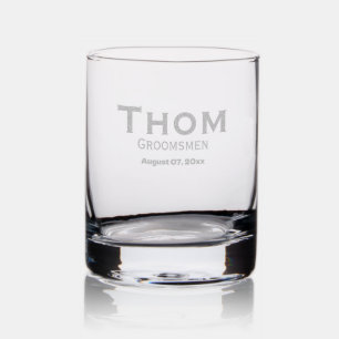 Elegant Groomsmen Whiskey Glass