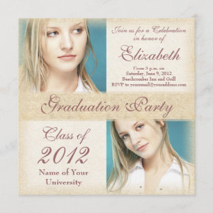Elegant Grunge Graduation Party Invitations