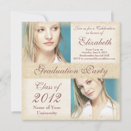 Elegant Grunge Graduation Party Invitations