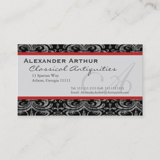 Customizable Elegant Grunge Interior Designer Antique Dealer Business Card