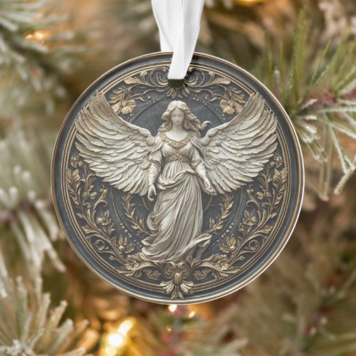 Elegant Guardian Angel Christmas Ornament