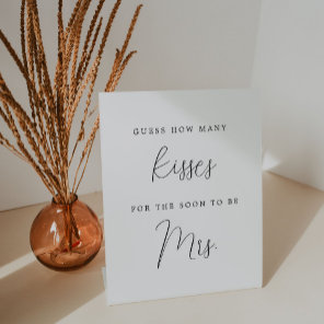 Elegant Guess How Many Kisses Bridal Shower Game Pedestal Sign