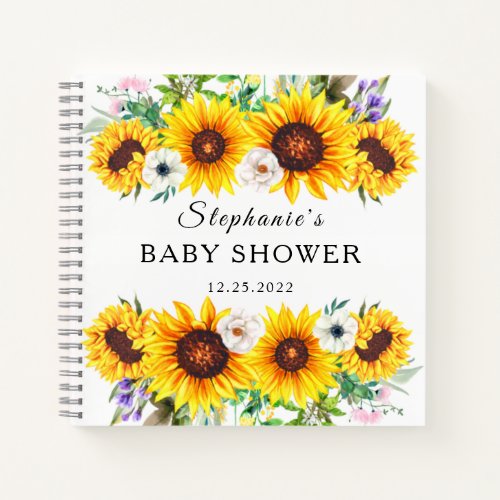  Elegant Guest Book Baby Shower Sunflower Flower