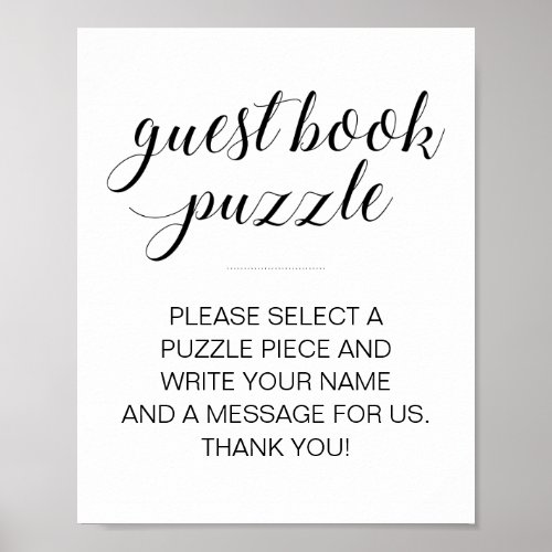 Elegant Guest Book Puzzle Wedding Sign