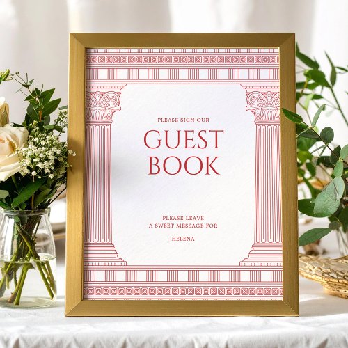 Elegant guest book sign for goddess party