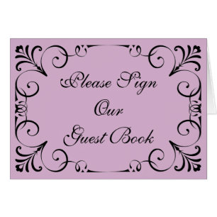 Elegant Guest Book Wedding or Party Lavender Cards