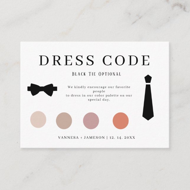 Elegant Guest dress code card, Canva attire  Enclosure Card
