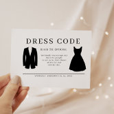 Elegant Guest dress code card, Canva attire  Enclosure Card