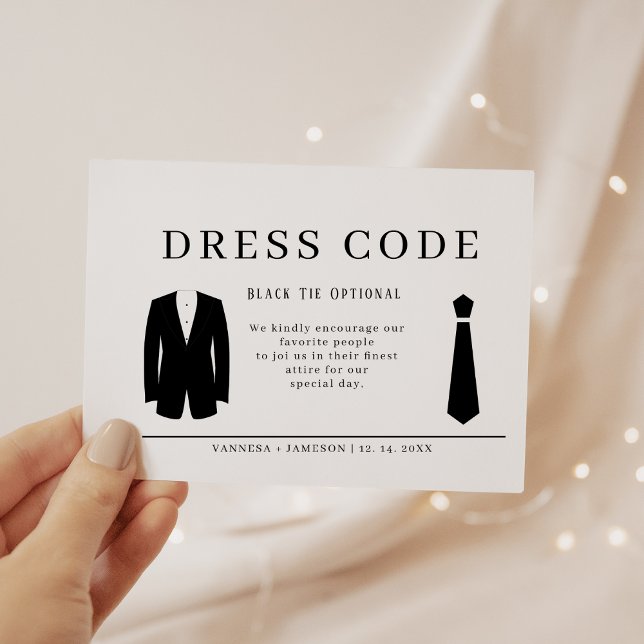 Elegant Guest dress code card, Canva attire  Enclosure Card (Creator Uploaded)