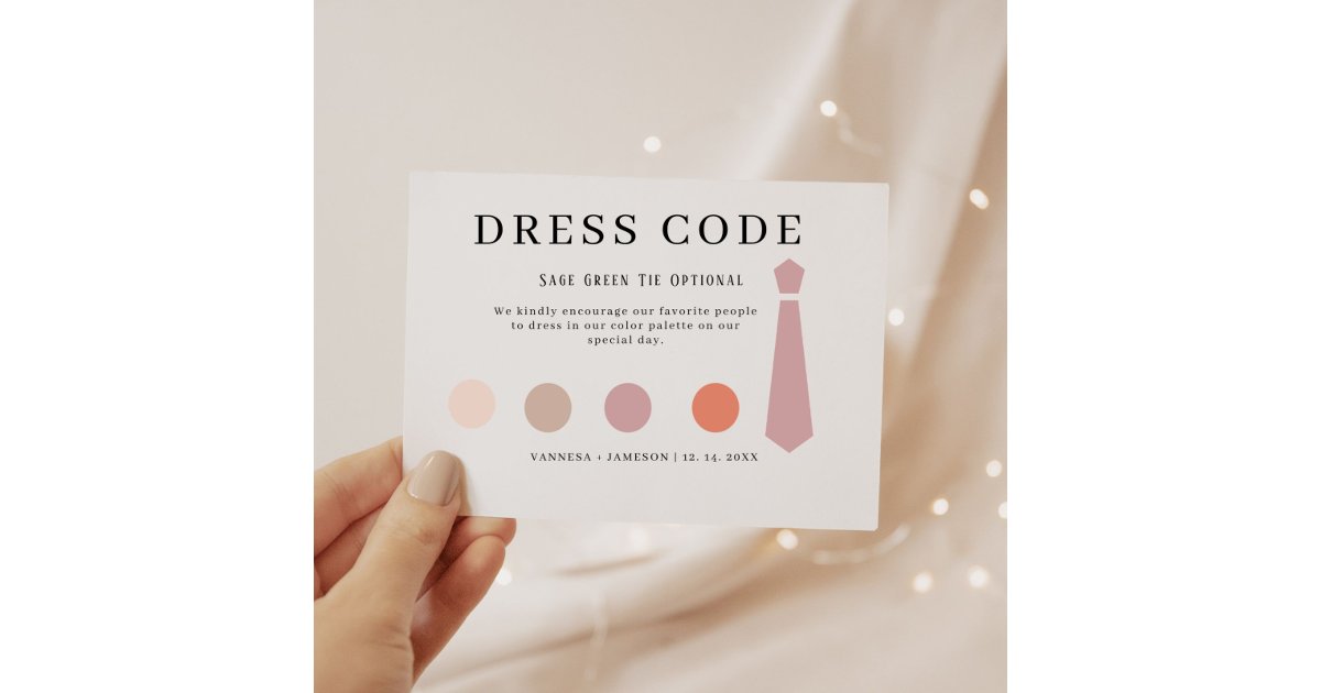 Elegant Guest dress code card, Canva attire  Enclosure Card