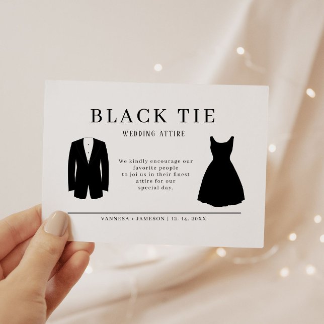 Elegant Guest dress code card, Canva attire  Enclosure Card (Creator Uploaded)