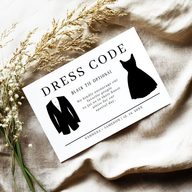 Elegant Guest dress code card, Canva attire  Enclosure Card (Creator Uploaded)