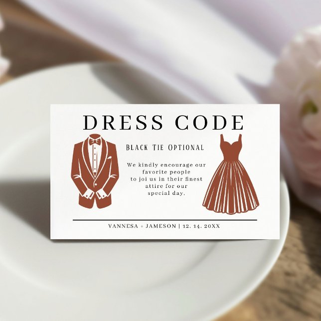 Elegant Guest dress code card, Canva attire  Enclosure Card (Creator Uploaded)