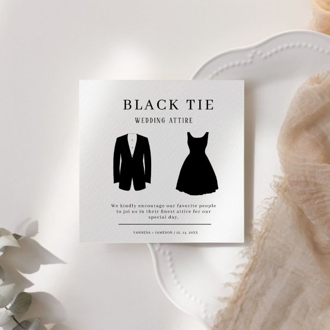 Elegant Guest dress code card, wedding attire  Enclosure Card (Creator Uploaded)
