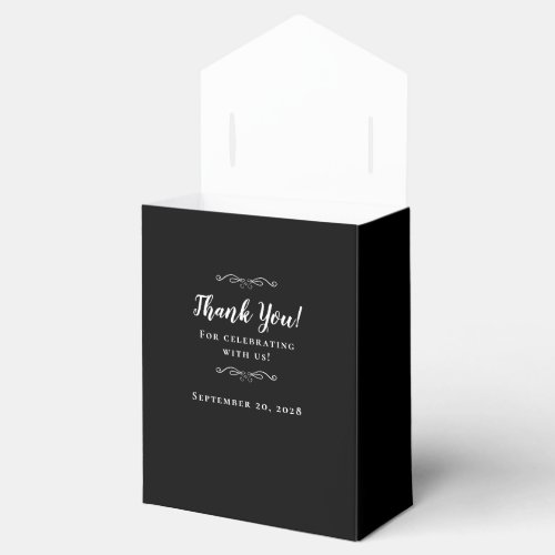 Elegant Guest Thank You Wedding Couple Black White Favor Boxes