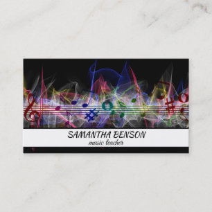 Elegant Guitar Lake Shadow Landscape Music Love Business Card