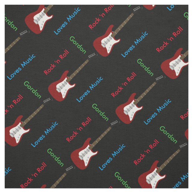 Elegant Guitar Print Fabric (Swatch)