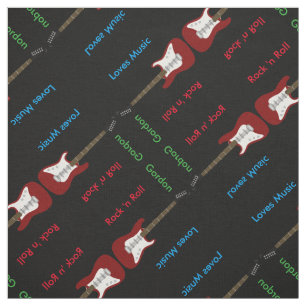 Elegant Guitar Print Fabric