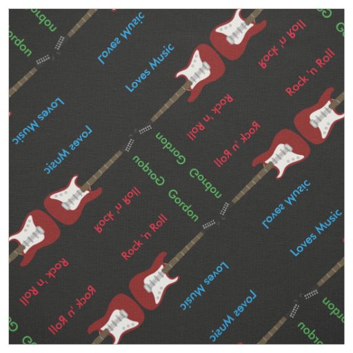 Elegant Guitar Print Fabric