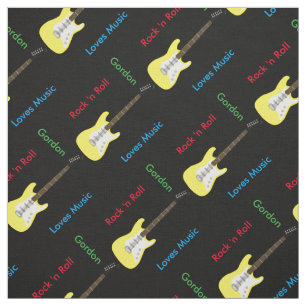 Elegant Guitar Print Fabric