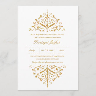 Elegant Guld Företagets Julfest Inbjudningar Invitation