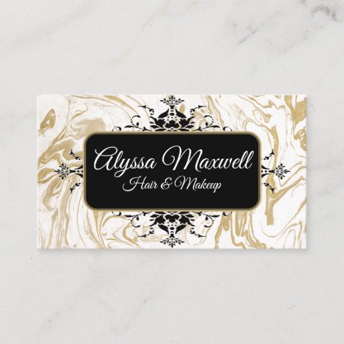 Elegant Hair  Makeup Business Card