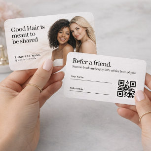 Elegant Hair Referral Photo Card Design