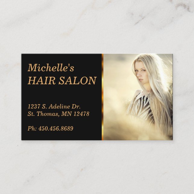 Elegant Hair Salon Appointment Card (Front)