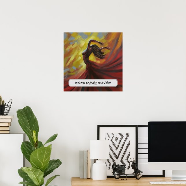  Elegant Hair Salon Custom Name Poster (Home Office)