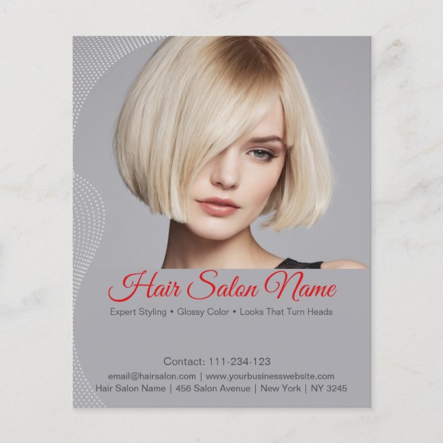 Elegant Hair Salon Flyer – Customizable Services (Front)