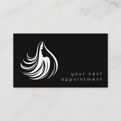 Elegant Hair Salon Logo Appointment Business Card