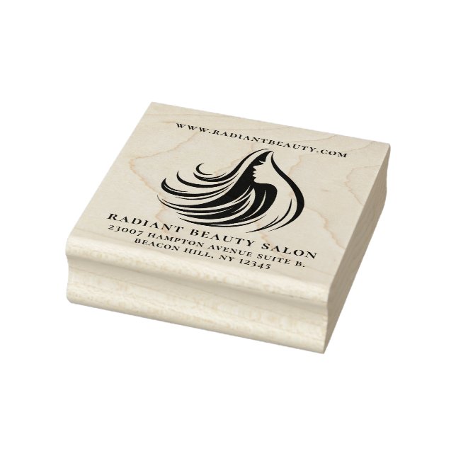 Elegant Hair Salon Logo Business Rubber Stamp (Stamp)