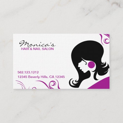 Elegant Hair Salon w/ Appointment Date Business Card Templates