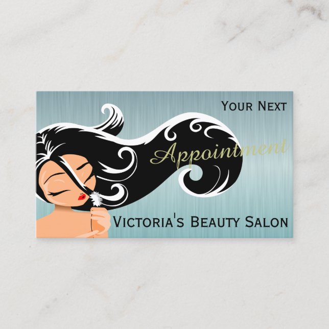 Elegant Hair Stylist Appointment Cards (Front)