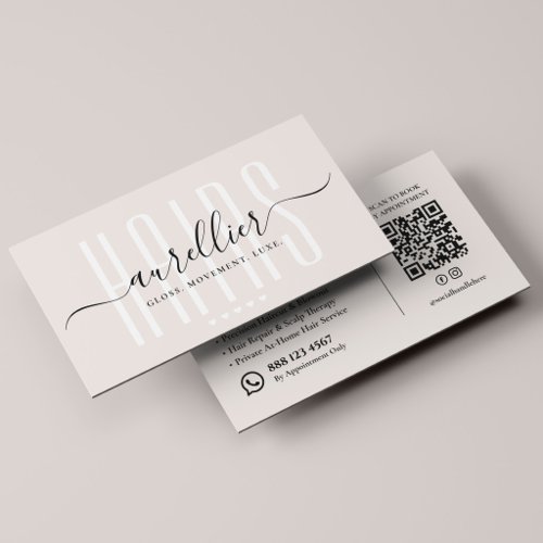 Elegant Hair Stylist Balayage Specialist Sand Business Card