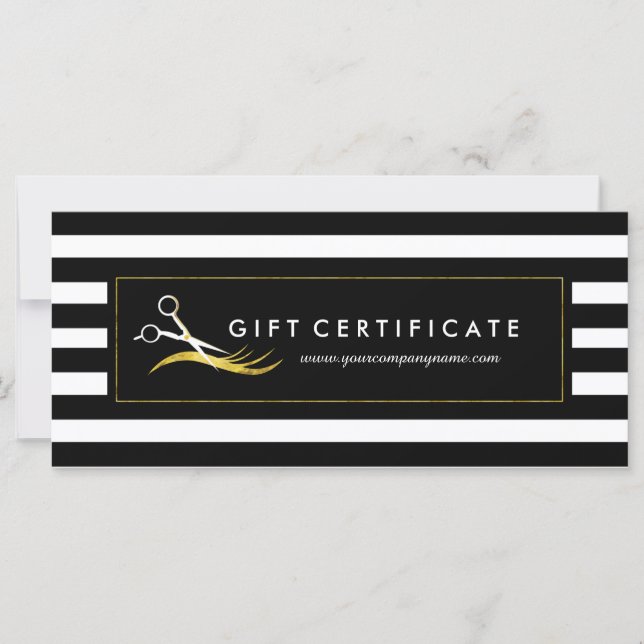 Elegant Hair Stylist Gift Certificate (Front)
