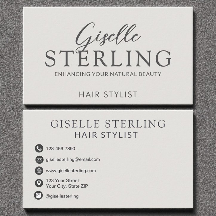 Elegant Hair Stylist Luxury Modern Script Business Card