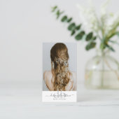 Elegant Hair Stylist Photo Hairstyle Hair Vine Business Card (Standing Front)