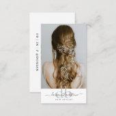 Elegant Hair Stylist Photo Hairstyle Hair Vine Business Card (Front/Back)
