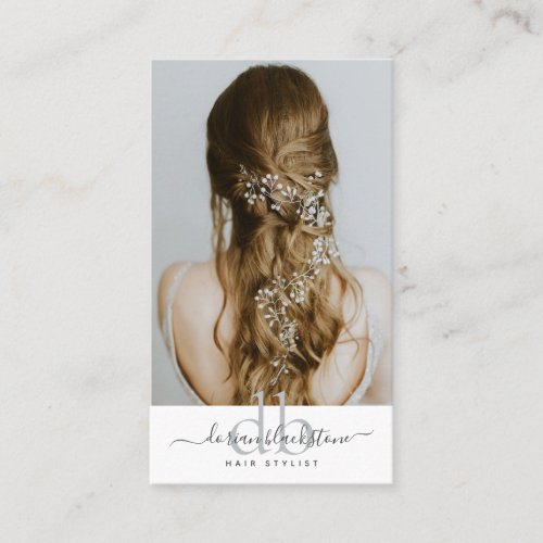 Elegant Hair Stylist Photo Hairstyle Hair Vine Business Card