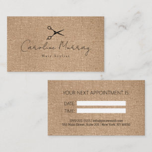 Elegant Hairstylist Appointment Card