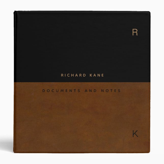 Elegant Half-Brown Half-Black Binder with Name (Front)