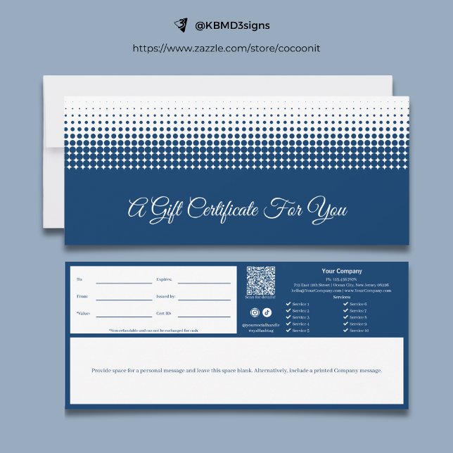 Elegant Half Tone Pattern Gift Certificate (Elegant Half Tone Pattern Gift Certificate, 4x9.25)