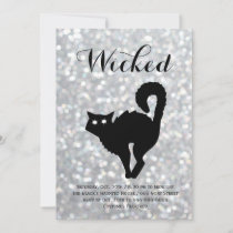 Elegant Halloween Costume Party - Cat Sparkles Invitation