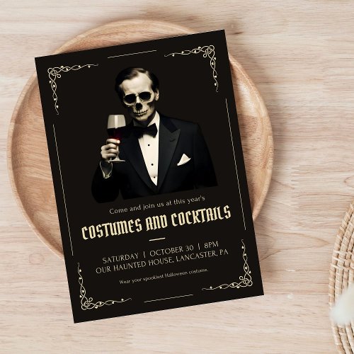 Elegant Halloween Costume Party Invitation