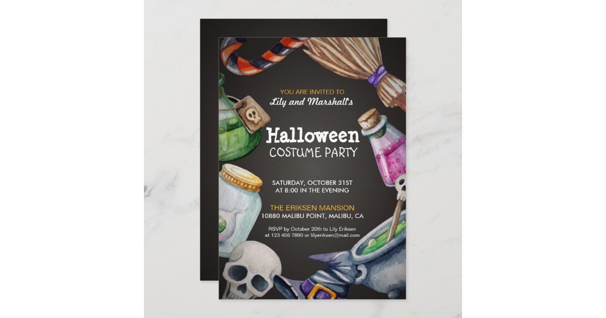 Elegant Halloween Costume Party Invitation | Zazzle