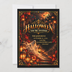 Elegant Halloween Ghost Party Invitation