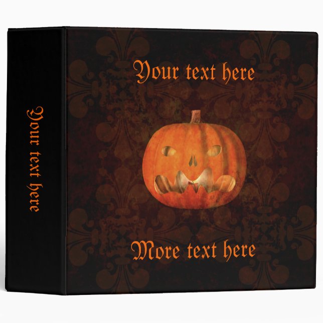 Elegant Halloween jack o lantern Binder (Front/Spine)